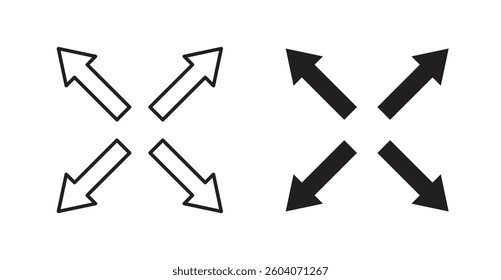 Expand icons. thin line vector icons