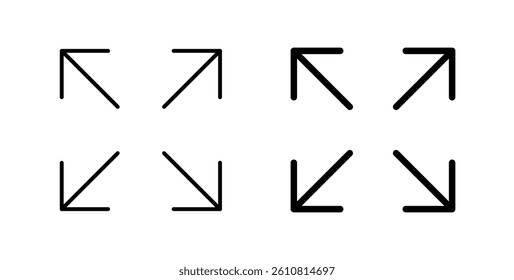 Expand icons. thin line vector icons