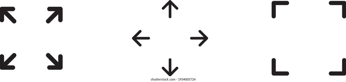 Expand icons, vector illustration