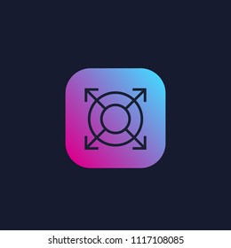 expand, increase linear icon for apps and web