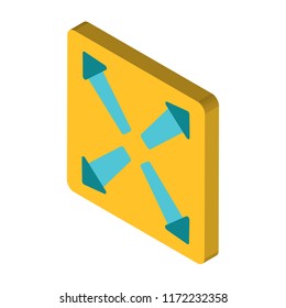 Expand isometric left top view 3D icon