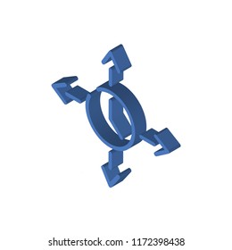 Expand isometric left top view 3D icon