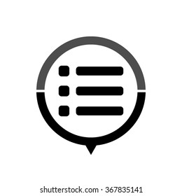 expand menu - black vector icon; map pointer;  message bubble