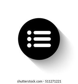 expand menu button - white vector  icon with shadow