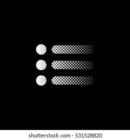expand menu button - white vector icon;  halftone illustration