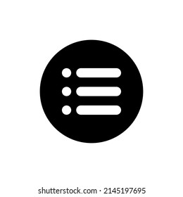 Expandir icono de menú en redondeo negro