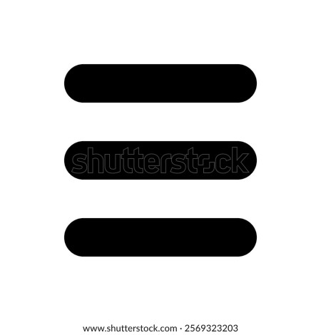 expand Menu icon, menu button of the three horizontal lines icon. vector isolated on white background. modern and simple design.	