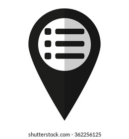 expand menu - vector icon;  black map pointer