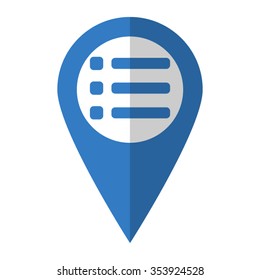expand menu - vector icon; blue map  pointer