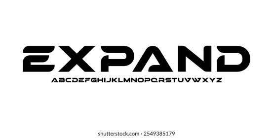 Expand, modern creative alphabet. Future fonts style. Typography uppercase and lowercase fonts. vector illustration
