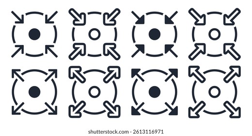 Expand narrow icon. Illustration vector