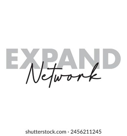 expand network text on white background.