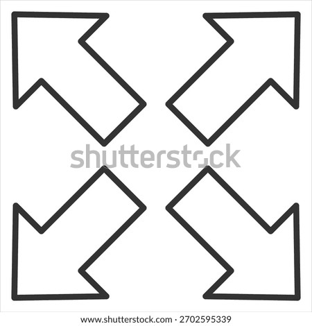 Expand Outline Icon Vector Illustration