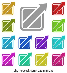 expand the program window icon in multi color. Simple glyph vector of web set for UI and UX, website or mobile application