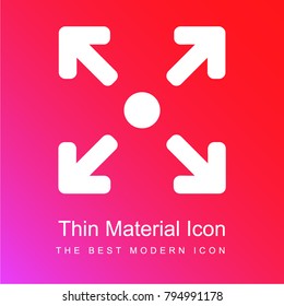 Expand red and pink gradient material white icon minimal design