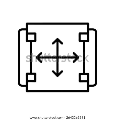 Expand Resize Horizontally Outline Icon on White Background – Vector Illustration for UI, UX, and Web Interface Design
