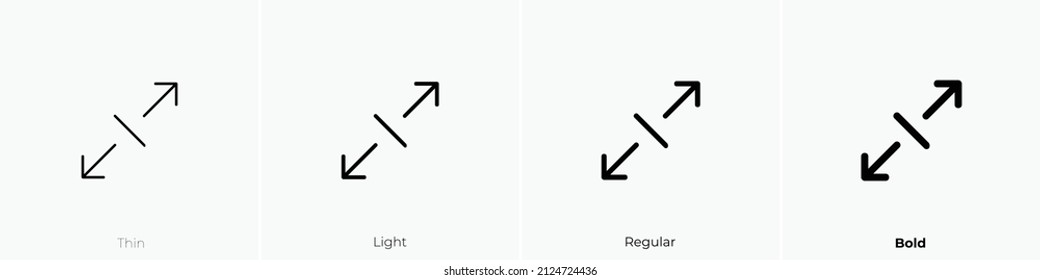 expand right icon. Thin, Light Regular And Bold style design isolated on white background