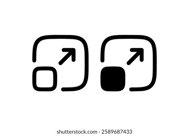 Expand screen icon with outward arrow Vector