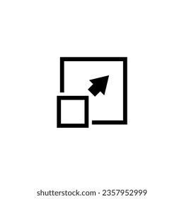 Expand Screen Resolution, Zoom-in, Resize. Flat Vector Icon illustration. Simple black symbol on white background. Expand Screen Resolution, Zoom-in sign design template for web and mobile UI element