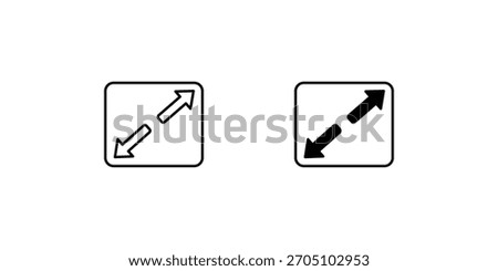 Expand set icon with white background vector stock illustration