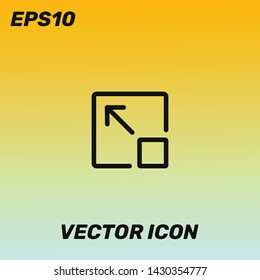 Expand symbol vector icon illustration for web and mobile application. Ui/Ux. Golden gradient backround. Premium Quality.