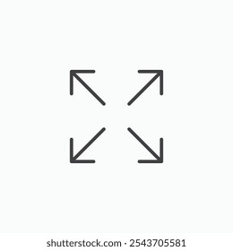 Expand thin line vector icon.