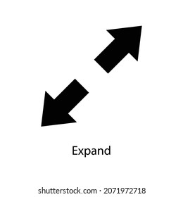 Expand Trendy solid icon isolated on white and blank background for your design
