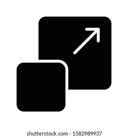 expand vector glyph flat icon 