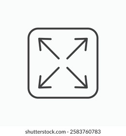 Expand vector icon isolated in black line
