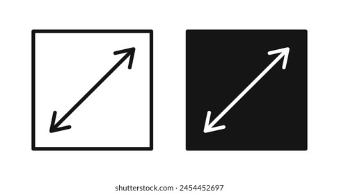 Expand vector icon set. video fullscreen size line icon. extend screen icon. stretch or flexible vector icon for Ui designs.