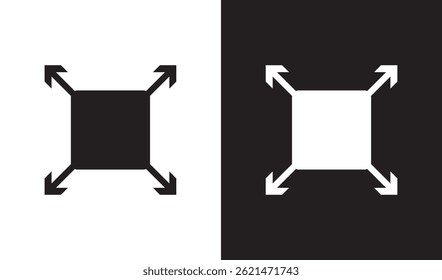 Expand vector icon set. video fullscreen size line icon. extend screen sign. stretch or flexible vector icon suitable for apps and websites UI designs. EPS10