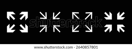 Expand vector icon set. video full screen size line icon. extend screen sign. stretch or flexible vector icon suitable for apps and websites UI designs.