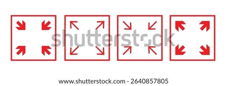 Expand vector icon set. video full screen size line icon. extend screen sign. stretch or flexible vector icon suitable for apps and websites UI designs.