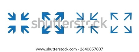 Expand vector icon set. video full screen size line icon. extend screen sign. stretch or flexible vector icon suitable for apps and websites UI designs.