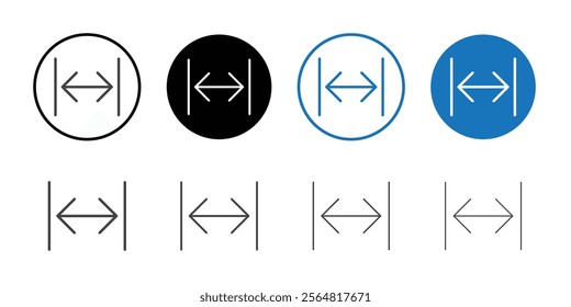 Expand width icon Thin outline art symbol