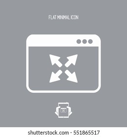 Expand window fullscreen - Vector flat icon