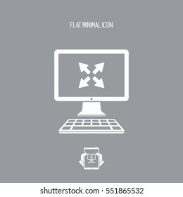 Expand window fullscreen - Vector flat icon