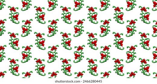 Expandable Pattern of Flowers and Leaves Decoration