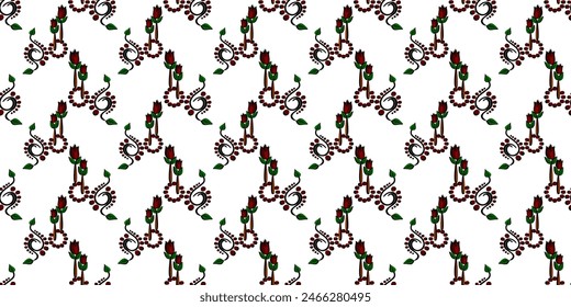 Expandable Pattern of Flowers and Leaves Decoration