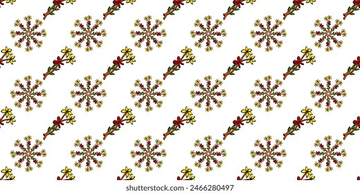 Expandable Pattern of Flowers and Leaves Decoration