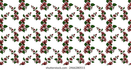 Expandable Pattern of Flowers and Leaves Decoration