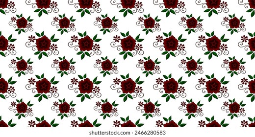 Expandable Pattern of Flowers and Leaves Decoration