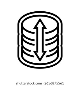 expandable storage line icon vector. expandable storage sign. isolated contour symbol black illustration