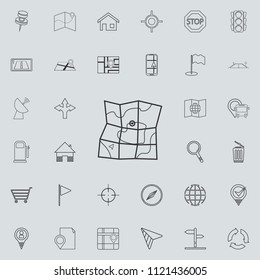 expanded map icon. Detailed set of navigation icons. Premium quality graphic design sign. One of the collection icons for websites, web design, mobile app on colored background