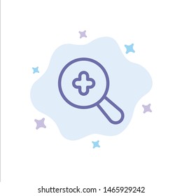 Expanded, Search, Plus Blue Icon on Abstract Cloud Background. Vector Icon Template background