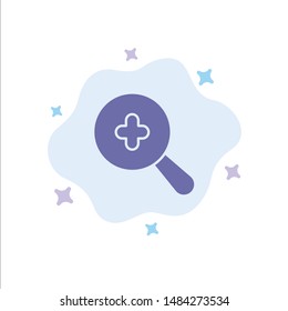 Expanded, Search, Plus Blue Icon on Abstract Cloud Background. Vector Icon Template background