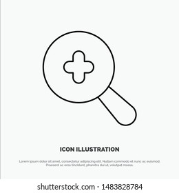 Expanded, Search, Plus Line Icon Vector