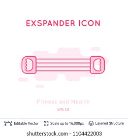 Expander icon isolated on white. Sports equipment vector logo. Modern pictogram for web graphics