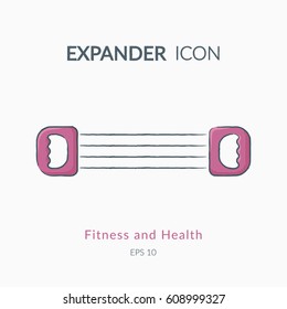 Expander icon isolated on white. Sports equipment vector logo. Modern pictogram for web graphics