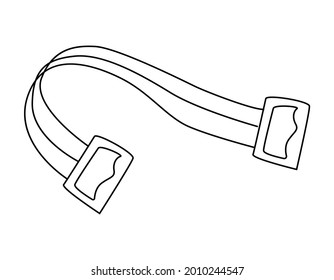 An expander for muscle training. Expander. Vector outline hand drawn illustration in doodle style. Isolated on a white background.